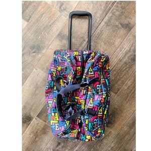 Vera Bradley From A to Vera Frill 21" Multicolor Rolling Duffle Bag (RARE)
